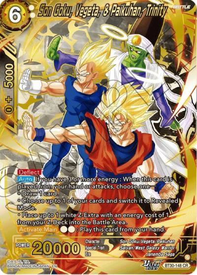 Son Goku Vegeta and Paikuhan Trinity BT30-148 Three Glorious Fighters Dragonball Super card