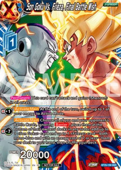 Son Goku Vs Frieza Final Battle Wish Deluxe Pack 2025 Vol2 BT25-139 Promotion Cards Dragonball Super card