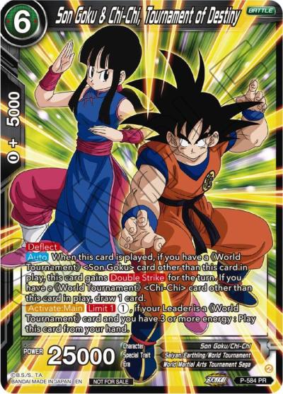 Son Goku and Chi Chi Tournament of Destiny Zenkai Series Tournament Pack Vol7 P-584 Tournament Promotion Cards Dragonball Super card