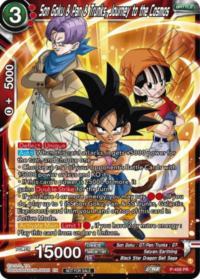 Son Goku and Pan and Trunks Journey to the Cosmos Z03 Dash Pack P-459 Promotion Cards Dragonball Super card