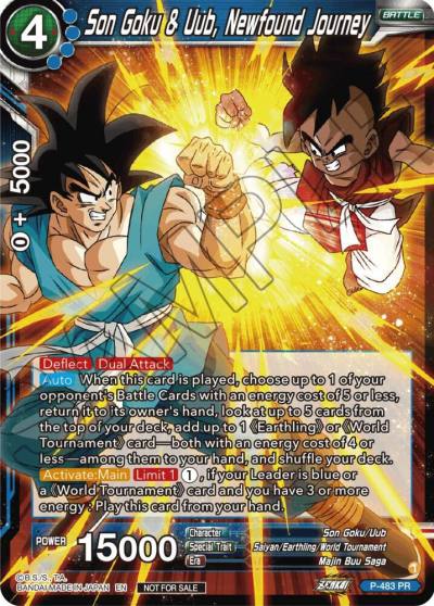 Son Goku and Uub Newfound Journey Zenkai Series Tournament Pack Vol3 P-483 Tournament Promotion Cards Dragonball Super card