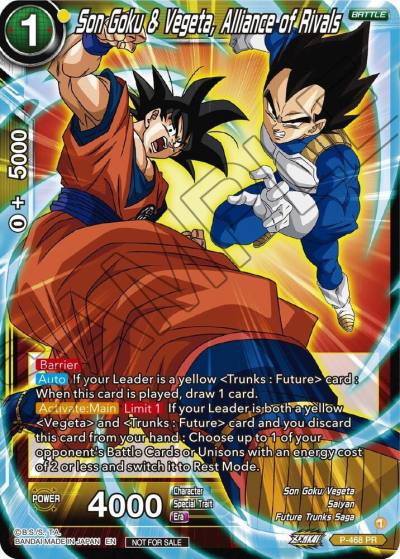 Son Goku and Vegeta Alliance of Rivals Z03 Dash Pack P-468 Promotion Cards Dragonball Super card