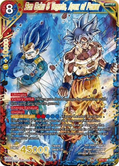 Son Goku and Vegeta Apex of Power BT9-136 Universal Onslaught Dragonball Super card