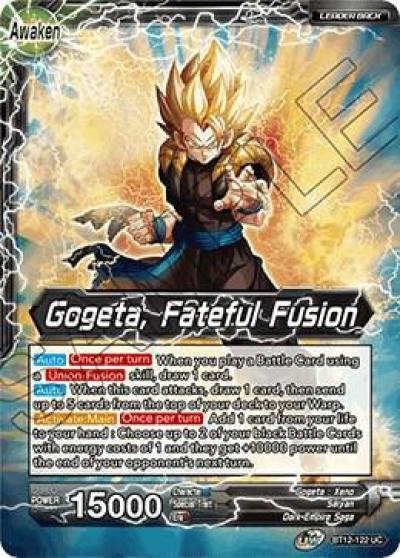 Son Goku and Vegeta Gogeta Fateful Fusion Foil BT12-122 Vicious Rejuvenation Dragonball Super card