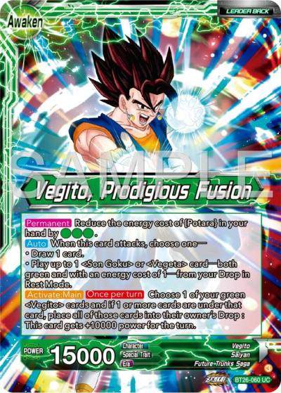 Son Goku and Vegeta Vegito Prodigious Fusion BT26-060 Ultimate Advent Dragonball Super card