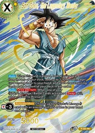 Son Goku the Legendary Warrior Gold Stamped P-291 Promotion Cards Dragonball Super card
