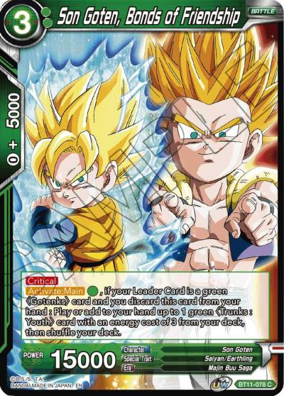 Son Goten Bonds of Friendship Foil BT11-078 Vermilion Bloodline Dragonball Super card