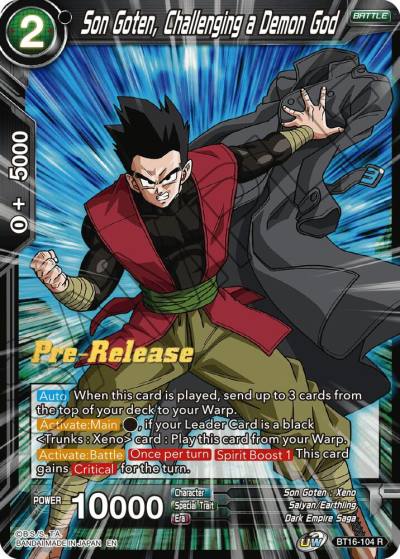 Son Goten Challenging a Demon God BT16-104 Realm of the Gods Pre-Release Cards Dragonball Super card