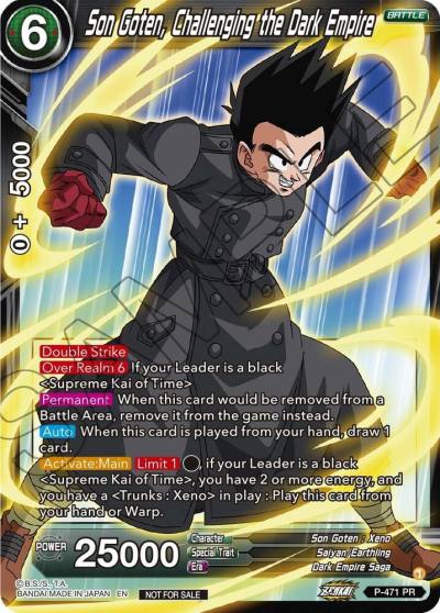 Son Goten Challenging the Dark Empire Z03 Dash Pack P-471 Promotion Cards Dragonball Super card