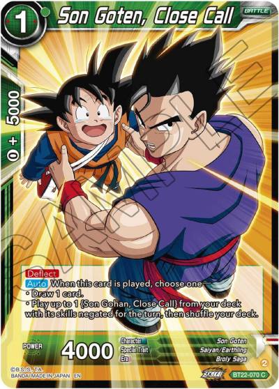 Son Goten Close Call BT22-070 Critical Blow Dragonball Super card