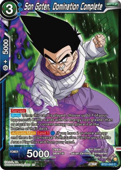 Son Goten Domination Complete Foil BT21-043 Wild Resurgence Dragonball Super card