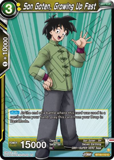 Son Goten Growing Up Fast BT18-112 Dawn of the Z-Legends Dragonball Super card