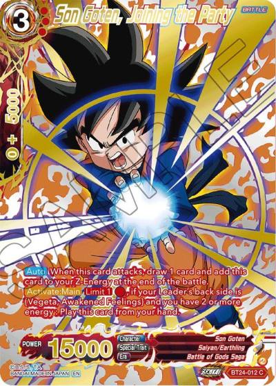 Son Goten Joining the Party Collector Booster Gold BT24-012 Beyond Generations Dragonball Super card