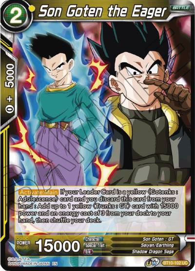 Son Goten the Eager BT10-102 Rise of the Unison Warrior Dragonball Super card