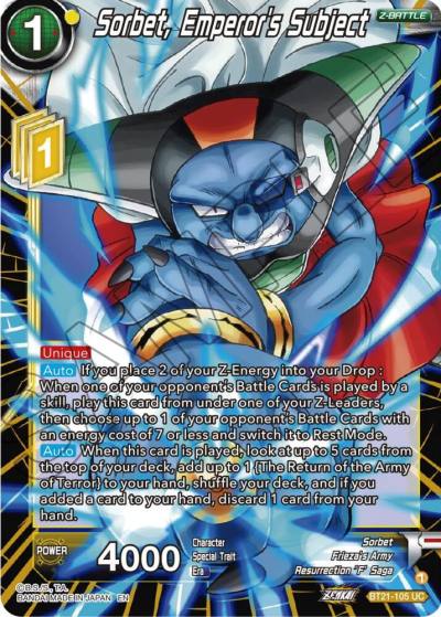 Sorbet Emperors Subject BT21-105 Wild Resurgence Dragonball Super card