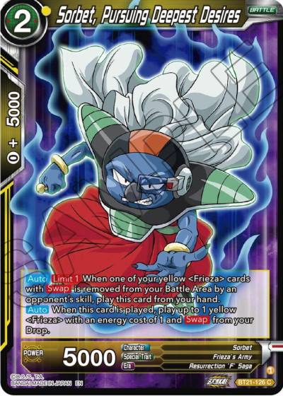 Sorbet Pursuing Deepest Desires BT21-126 Wild Resurgence Dragonball Super card