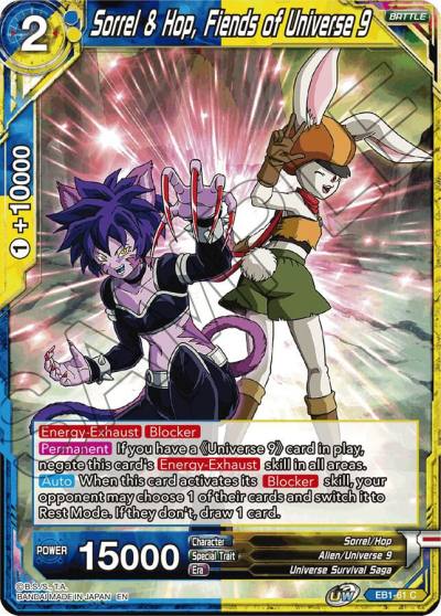 Sorrel and Hop Fiends of Universe 9 EB1-61 Battle Evolution Booster Dragonball Super card