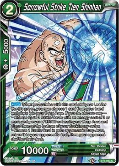 Sorrowful Strike Tien Shinhan BT7-063 Assault of the Saiyans Dragonball Super card