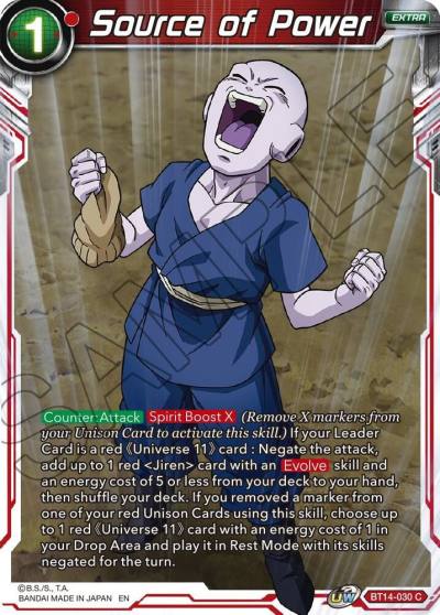 Source of Power Foil BT14-030 Cross Spirits Dragonball Super card