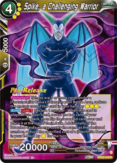 Spike a Challenging Warrior BT22-104 Critical Blow Pre-Release Cards Dragonball Super card
