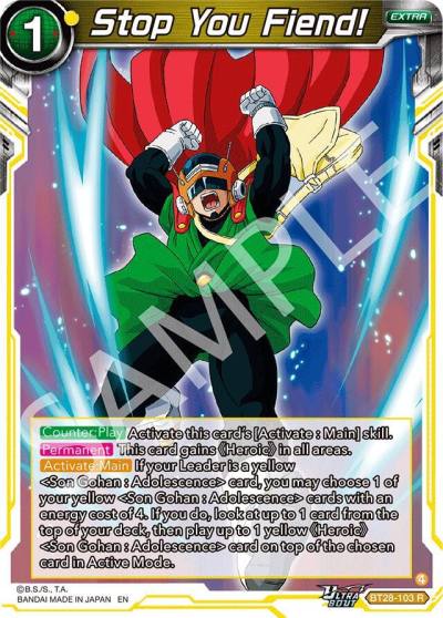 Stop You Fiend Foil BT28-103 Prismatic Clash Dragonball Super card