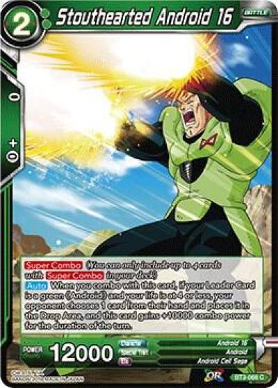 Stouthearted Android 16 Foil BT3-068 Cross Worlds Dragonball Super card
