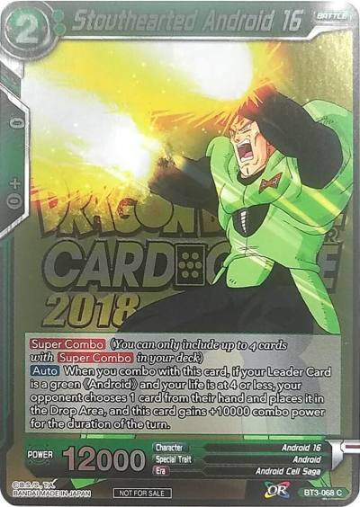 Stouthearted Android 16 Metallic Foil Event Pack 2018 BT3-068 Promotion Cards Dragonball Super card