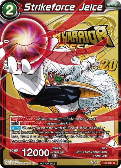 Strikeforce Jeice TB3-009 Tournament Promotion Cards Dragonball Super card