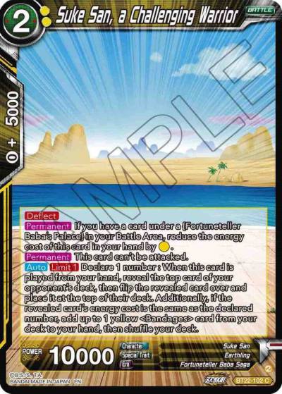 Suke San a Challenging Warrior BT22-102 Critical Blow Dragonball Super card