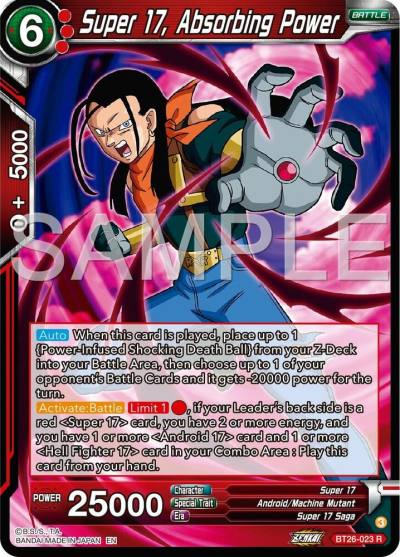 Super 17 Absorbing Power BT26-023 Ultimate Advent Dragonball Super card