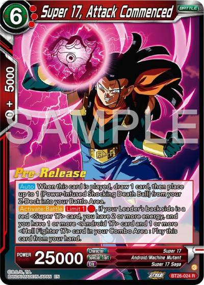 Super 17 Attack Commenced BT26-024 Ultimate Advent Pre-Release Cards Dragonball Super card