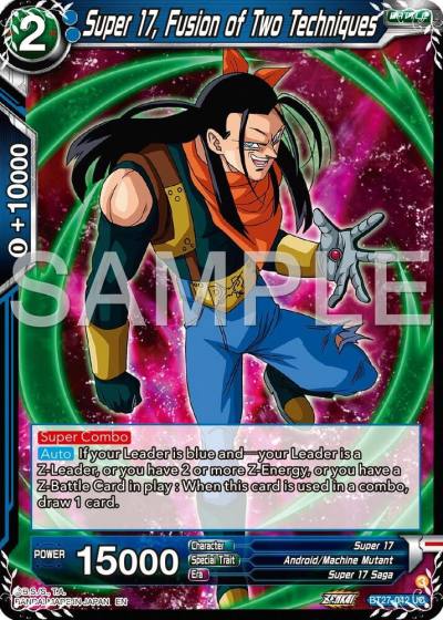 Super 17 Fusion of Two Techniques BT27-042 History of Z Dragonball Super card