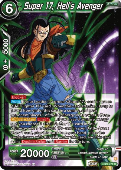 Super 17 Hells Avenger BT20-074 Power Absorbed Dragonball Super card