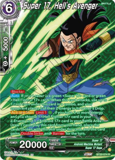 Super 17 Hells Avenger Silver Foil BT20-074 Power Absorbed Dragonball Super card