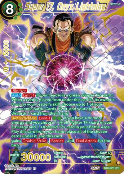 Super 17 Onyx Lightning SPR BT20-073 Power Absorbed Dragonball Super card