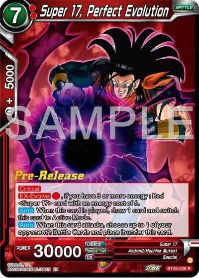Super 17 Perfect Evolution BT26-026 Ultimate Advent Pre-Release Cards Dragonball Super card
