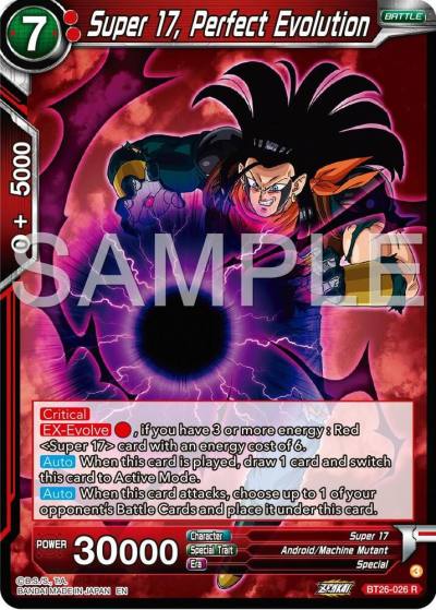 Super 17 Perfect Evolution BT26-026 Ultimate Advent Dragonball Super card