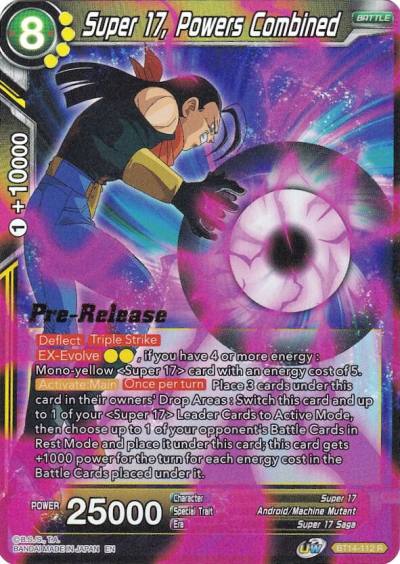 Super 17 Powers Combined BT14-112 Cross Spirits Pre-Release Cards Dragonball Super card