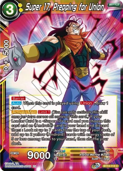 Super 17 Prepping for Union Foil BT14-114 Cross Spirits Dragonball Super card
