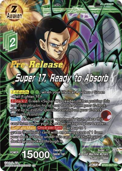 Super 17 Ready to Absorb BT20-057 Power Absorbed Pre-Release Cards Dragonball Super card