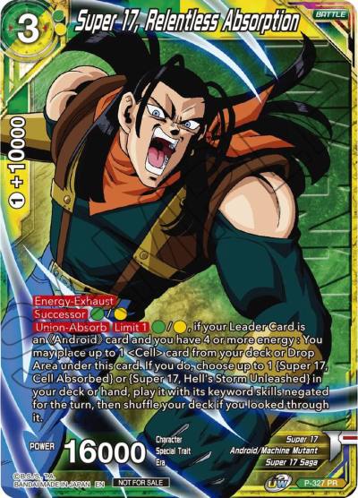 Super 17 Relentless Absorption Winner Stamped P-327 Tournament Promotion Cards Dragonball Super card
