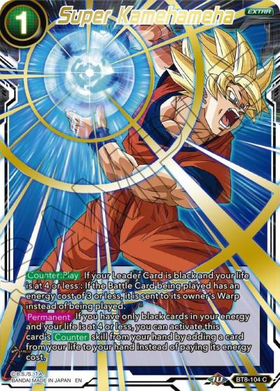 Super Kamehameha Gold Stamped BT8-104 Mythic Booster Dragonball Super card