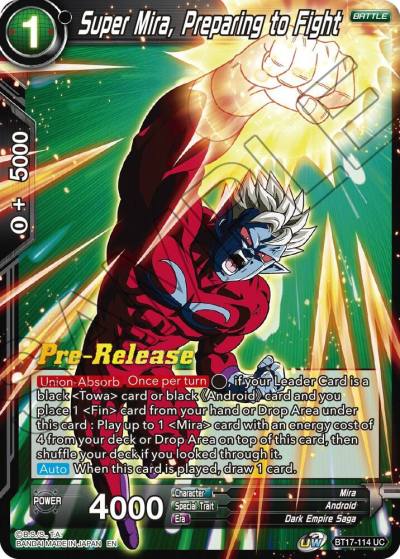 Super Mira Preparing to Fight BT17-114 Ultimate Squad Pre-Release Cards Dragonball Super card