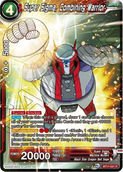 Super Sigma Combining Warrior Foil BT17-021 Ultimate Squad Dragonball Super card