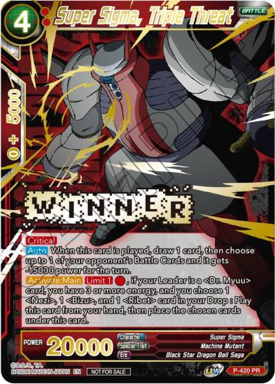 Super Sigma Triple Threat Championship Pack 2022 Vol2 Winner Gold Stamped P-420 Promotion Cards Dragonball Super card