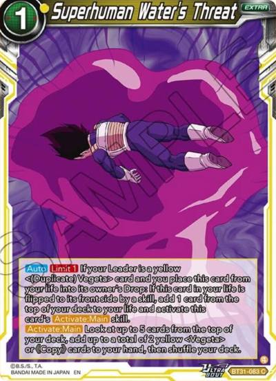 Superhuman Waters Threat BT31-083 Impact Beyond Dimensions Dragonball Super card