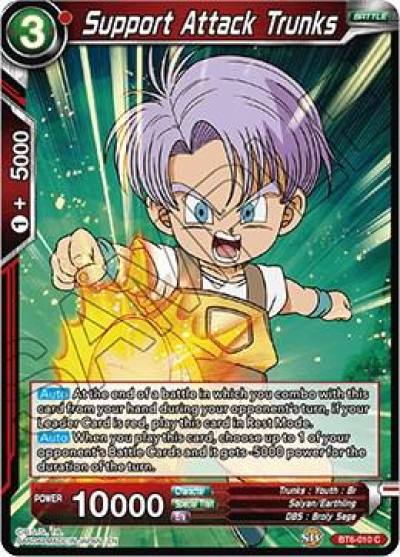 Support Attack Trunks Foil BT6-010 Destroyer Kings Dragonball Super card