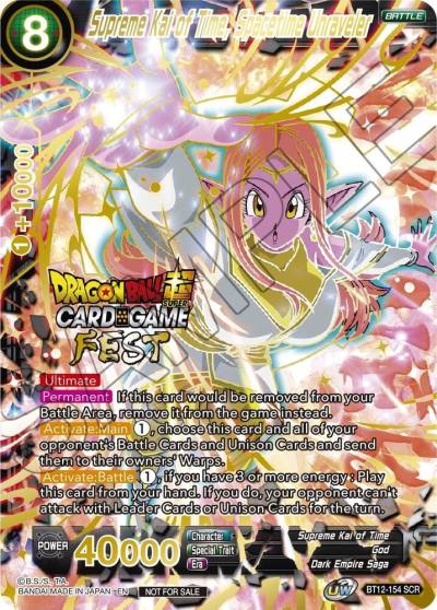 Supreme Kai of Time Spacetime Unraveler Card Game Fest 2022 Winner Stamped BT12-154 Tournament Promotion Cards Dragonball Super card
