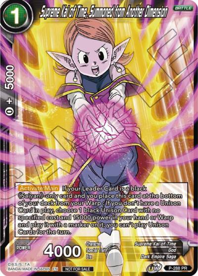 Supreme Kai of Time Summoned from Another Dimension Unison Warrior Series Tournament Pack Vol3 P-288 Tournament Promotion Cards Dragonball Super card