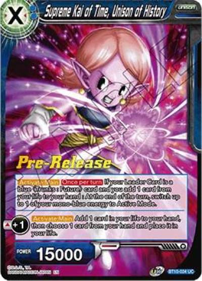 Supreme Kai of Time Unison of History BT10-034 Rise of the Unison Warrior Pre-Release Cards Dragonball Super card